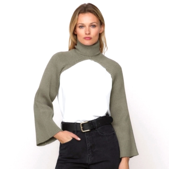 ZARA Arm Warmer Shoulder Turtleneck Sweater - Picture 2 of 7